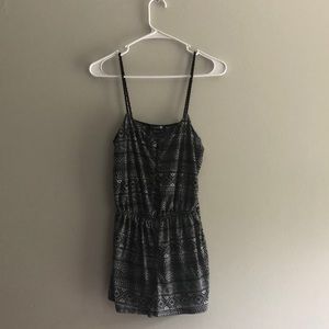 Forever 21 Black Patterned Romper